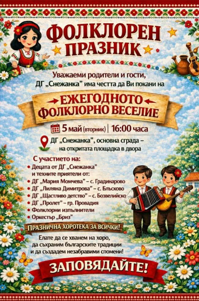 Фолклорен празник 2026г. - ДГ Снежанка - Провадия